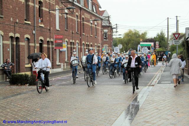 Optocht op de fiets